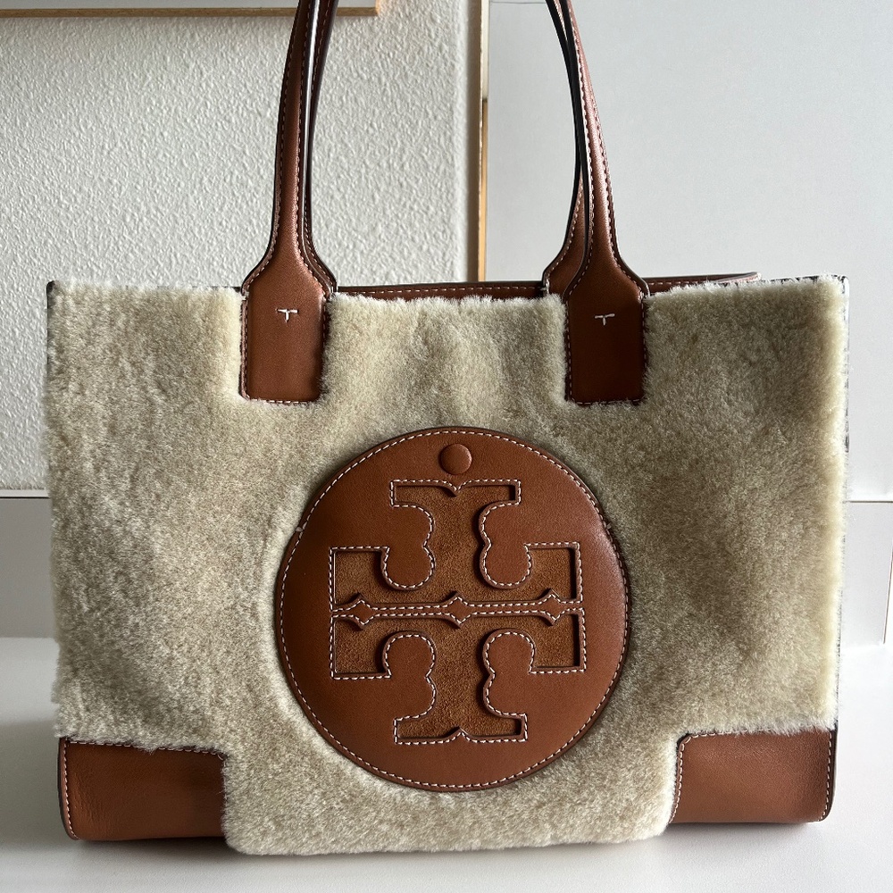 Tory Burch Shearling Leather Tote